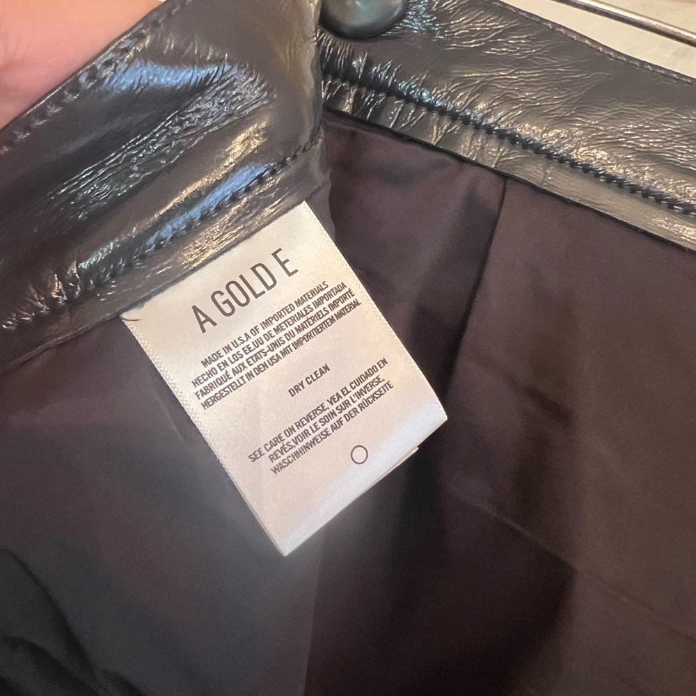 AGOLDE Recycled Leather 90s Pinch Waist High Rise Straight Pants Detox | size 28 - Picture 6 of 10